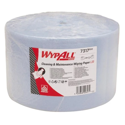 Image of Wypall L20 Jumbo Wiper, 2ply, 1000 Sheets, Blue, 38cm X 32.5cm