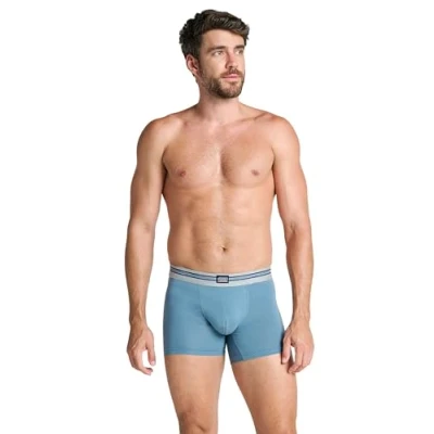 Image of Jockey® Cotton Stretch Boxer Trunk 3 Pack, Blue Mix, M