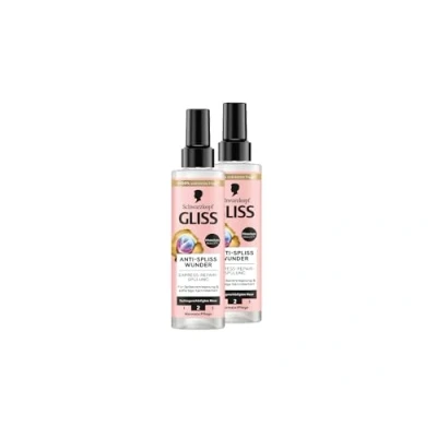 Image of Gliss Conditioner Anti Split End Miracle (2 x 200 ml), Hair Repairs Damaged Fibres, for Long Lasting Sealing, with Heat Protection up to 230 C