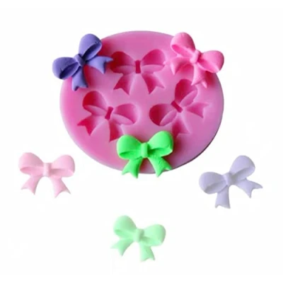Image of TTOA 3 Cavity Bow Silicone Fondant Mould Sugar Craft Mold Biw Icing Cake Decoration