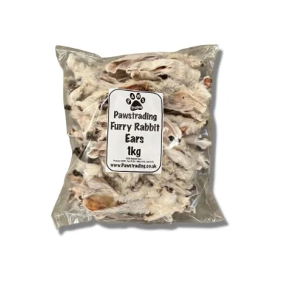 Image of Furry Rabbit Hairy Ears Natural Dog Chew Pawstrading (1KG (50 80))