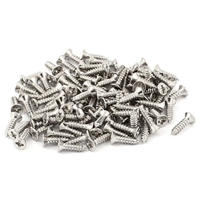 Image of Sourcingmap Stainless Steel Flat Head Phillips Self Tapping Screw 12mmx3mm 100Pcs