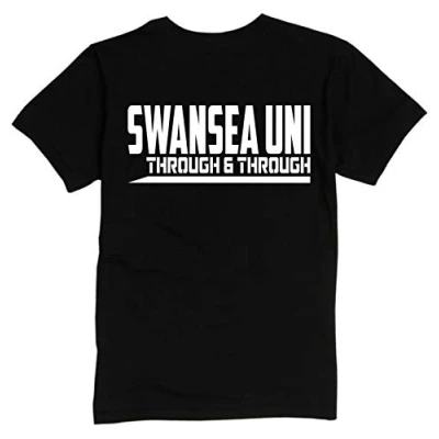 Image of Swansea Uni Through &amp; Premium Mens T Shirt Medium Black