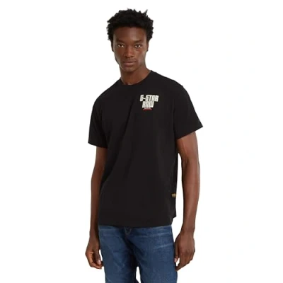 Image of G STAR RAW Men&#039;s Engine Back Gr Loose R T Shirt, Black (Dk D24690 c336 6484), L