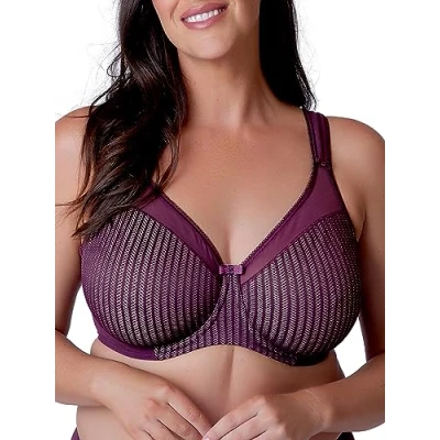 Image of Berlei Beauty Stripe Underwired Minimiser Bra (36FF, fig)