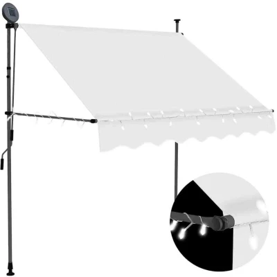 Image of vidaXL Manual Retractable Awning with LED 100 cm Cream
