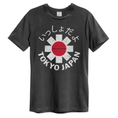 Image of Amplified Unisex Adult Tokyo Japan Red Hot Chili Peppers T Shirt, Charcoal, Large