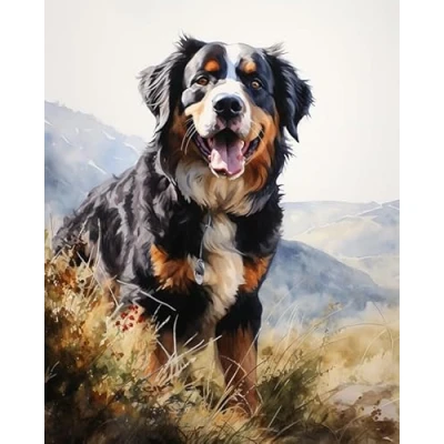 Image of Adult Paint by Numbers Canvas Kits,Animal Bernese Mountain Dog,Paint Number Kits On DIY Oil Painting for Gift Home Wall Decor,16x20inch Frameless