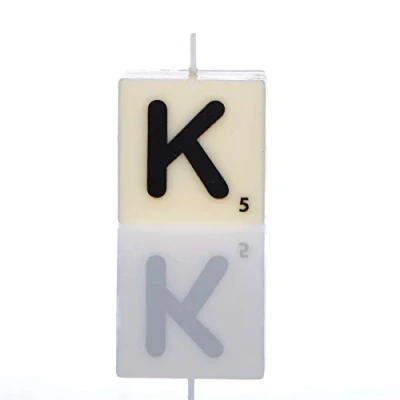 Image of Boxer Gifts K Letter Candle,White,One Size,SP9121