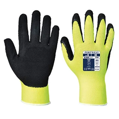 Image of Portwest A340 High Visibility Grip Glove Latex Foam Yellow, Large