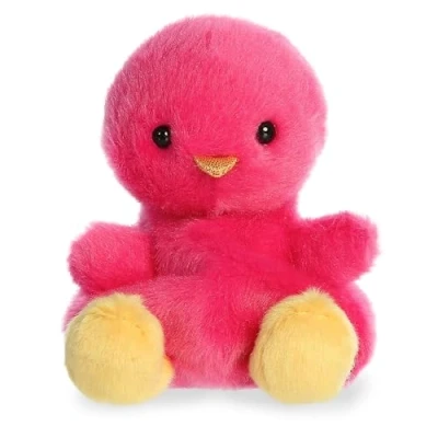 Image of Aurora Adorable Palm Pals Peyton Pink Chick Stuffed Animal Pocket Sized Play Collectable Fun 5 Inches