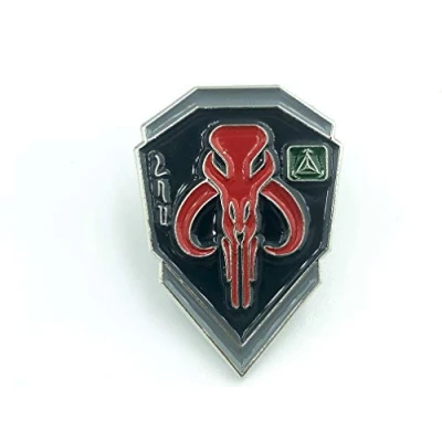 Image of Patch Nation Bounty Hunter Boba Fett Mandalorian Bantha Skull Cosplay Metal Pin Badge Brooch (Black)