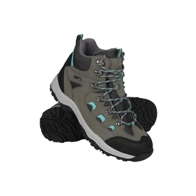 Image of Mountain Warehouse Adventurer Womens Boots Waterproof Rain Boots, Synthetic &amp; Textile Walking Shoes For Spring Summer, Hiking Trekking Dark Khaki Adult Shoe Size 5.5