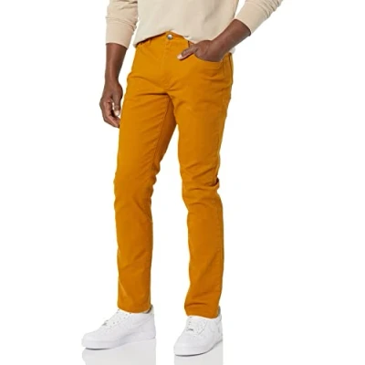 Image of Amazon Essentials Men&#039;s Slim Fit 5 Pocket Stretch Twill Trousers, Gold, 36W / 32L