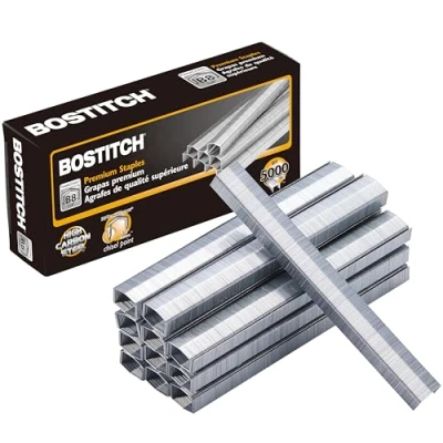 Image of Bostitch Office B8 PowerCrown 0.25 Inch Staples, Pack of 5,000 Staples (STCRP21151/4) 1/4&quot; Silver