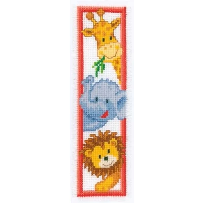 Image of Vervaco Bookmark Zoo Animals Counted Cross Stitch Kit, Multi Colour