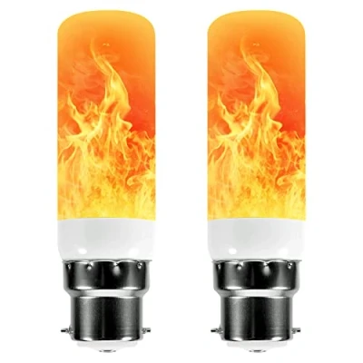 Image of Qelus Flame Light Bulb,LED Effect Bulbs,5W B22 Flickering Bulb with 3 Modes Retro Indoor Outdoor Decorationrative Lights for Home Party Decoration (2 Pcs)