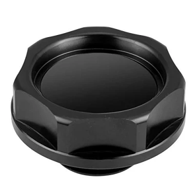 Image of EBTOOLS Oil Cover, Aluminium Alloy Filler Cover Engine Fuel Tank Cap Replacement for Car(black)
