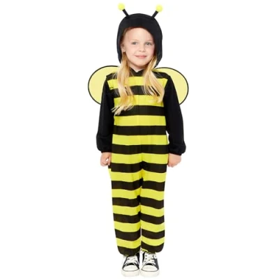 Image of amscan 9919065 Childs Bee All in One Fancy Dress Costume (Age 10 12 Years )