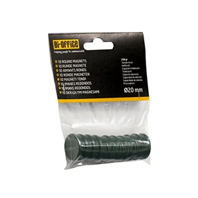 Image of Bi Silque Office 20 mm Round Magnet Green (Pack of 10)