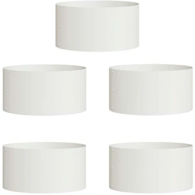 Image of vidaXL White Metal Planters 40 cm diameter