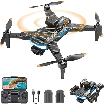 Image of OBEST Drone with Camera Adjustable 4K HD, RC Foldable WiFi Live Transmission Drone, 360Flips, Brushless Motor, 360 Obstacle Avoidance, 2 Battery 22min, Headless Mode, Mini for Kids Beginner