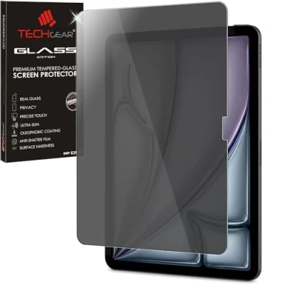 Image of TECHGEAR Anti Spy iPad Air 13 inch 2024 PRIVACY Glass Edition, Tempered Screen Protector [9H] [Scratch Resistant] [No Bubble] Designed For 13&quot; (M2)