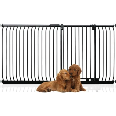 Image of Bettacare Extra Tall Elite Dog Gate, 198cm 207cm, Matt Black, 96.8cm in Height, Pressure Fit Pet Gate for and Puppy, Barrier, Easy Installation