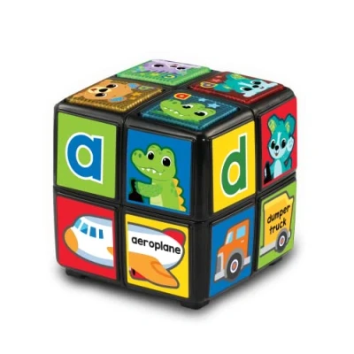 Image of VTech Baby Twist &amp; Teach Animal Cube, Sensory Toy with Music, Lights, Colours, Interactive, Educational Gift Suitable for 18, 24, 36 months Boys Girls, English Version
