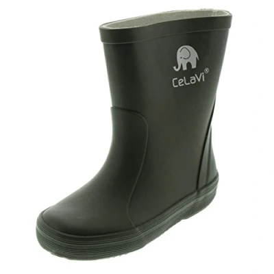 Image of Celavi Basic Wellies Solid Rain Boot, Elm Green, 8.5 UK Child