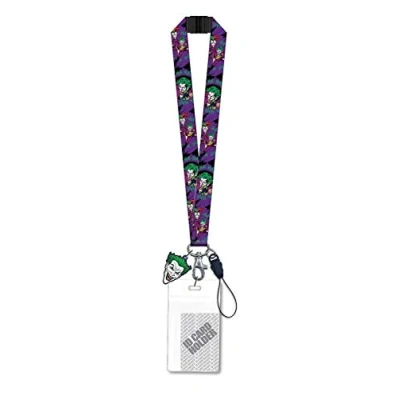 Image of DC The Joker Lanyard with PVC Dangle,Purple