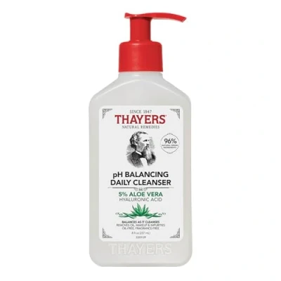 Image of Thayers pH Balancing Daily Cleanser Face Wash with Aloe Vera Gentle and Hydrating Skin Care for Dry Oily or Acne Prone 237 ml