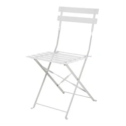 Image of Bolero Perth Grey Pavement Style Steel Folding Chairs (2 Pack)