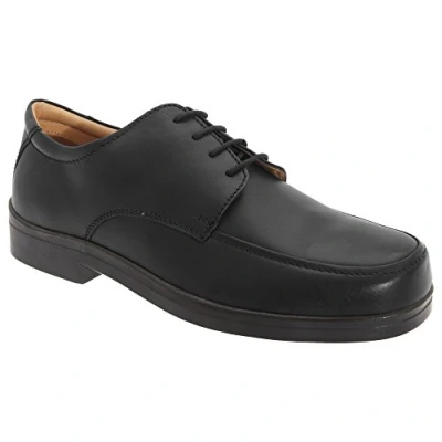 Image of Roamers Mens XXX Extra Wide 4 Eye Tramline Gibson Shoes (12 UK) (Black)