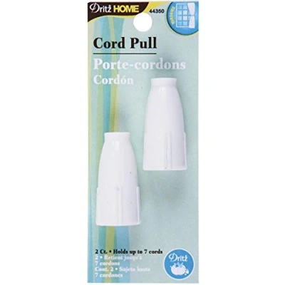 Image of Dritz Home 44350 Plastic Cord Pulls, Large, White (2 Piece)