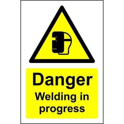 Image of Danger welding in progress Safety sign 1.2mm Rigid plastic 300mm x 200mm