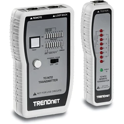 Image of TRENDnet Network Cable Tester, Tests Ethernet/USB &amp; BNC Cables, Accurately Test Pin Configurations up to 300M (984 ft), TC NT2