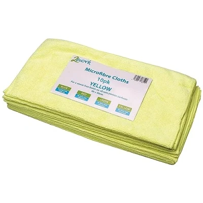 Image of 2Work Microfibre Cloth 400x400mm Yellow (Pack of 10) CNT01625