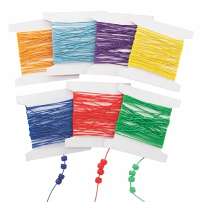 Image of Baker Ross FE490 Rainbow Coloured Elastic Pack of 7,