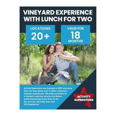 Image of Activity Superstore Vineyard with Lunch for Two Gift Experience Voucher