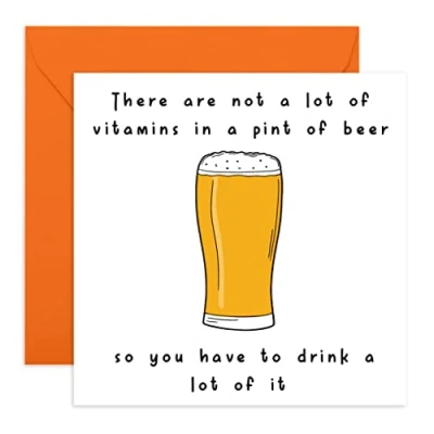 Image of Central 23 Dad Birthday Cards Funny Card For Men &#039;Pint of Beer&#039; Cheeky Husband Greeting Him Grandpa Uncle Comes With Fun Stickers