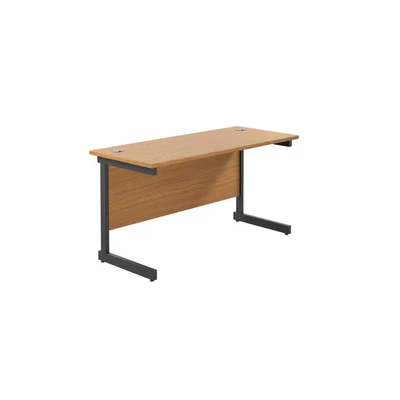 Image of Jemini Rectangular Single Upright Cantilever Desk 1200x600x730mm Nova Oak/Black KF803904