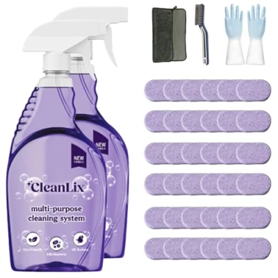 Image of Cleanlix Cleaning Spray, Cleaner for Instant Stain Removal, All Purpose Spray with Tablets, The in One Solution Every (Lavender*36,2 Bottle)