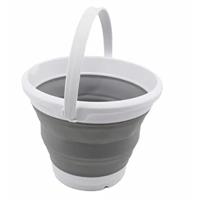 Image of SAMMART Collapsible Bucket (White/Grey, 5.5L Round)