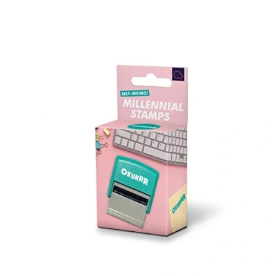Image of Bubblegum Stuff Washable Cute Stationary Okurrr Stamp Office Supplies, Aesthetic, Letter Stamps Self Inking Personalised Stamp, Stationery Supplies