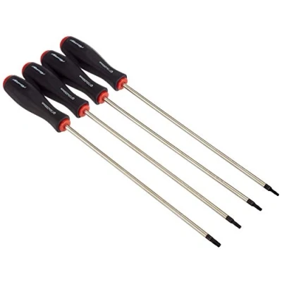Image of Neilsen 4PC 250MM Extra Long Star Torx Screwdriver Set (T15 T20 T25 T30), Silver