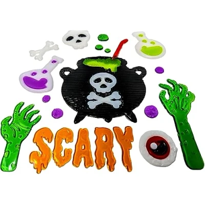 Image of Halloween Window Stickers Gel Cling (Scary)