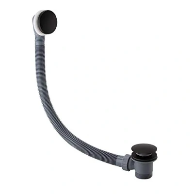 Image of Black Sprung Plug Bath Waste Click Clack Overflow
