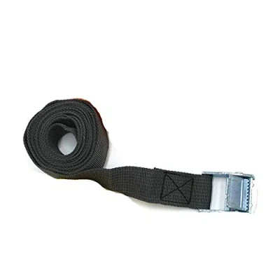 Image of 25mm*6m Ratchet Tie Down Straps, Heavy Duty Lashing Straps Adjustable Cam Buckle Tensioning Belts for Mounting on Bicycle Carriers Car Luggage Cargo Trailer Black