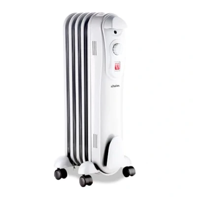 Image of Schallen Portable Electric Slim Oil Filled Radiator Heater with Adjustable Temperature Thermostat, 3 Heat Settings &amp; Safety Cut Off (1000W 5 Fin)